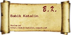 Babik Katalin névjegykártya