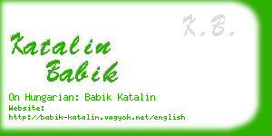 katalin babik business card